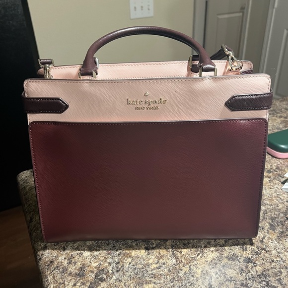 kate spade Handbags - Kate Spade: Staci Medium Satchel, Burgundy/Rose